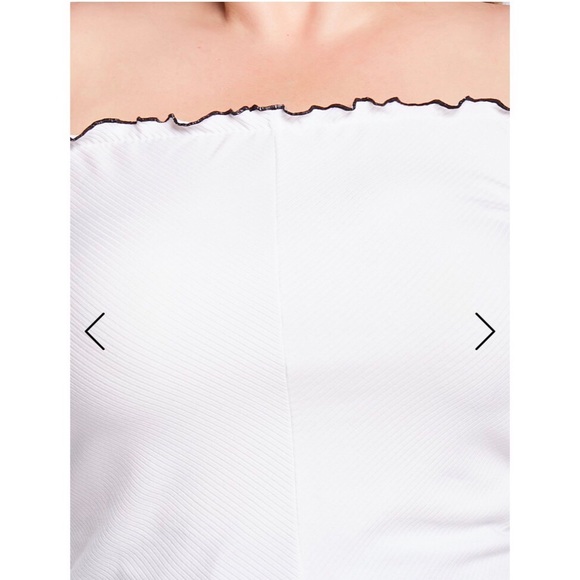 SONCY Ruffle Neckline Sleeve Ribbed Off Shoulder - Picture 5 of 9